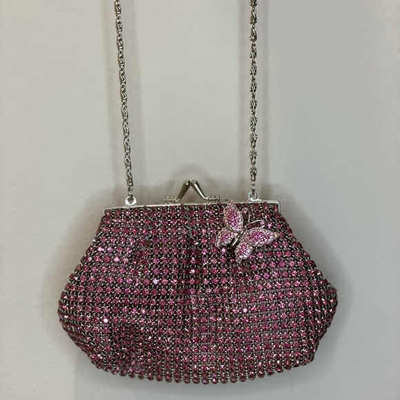 Rhinestone clutch with butterfly (brand unknown) - Picture 2 of 6